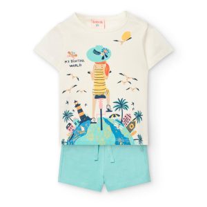 Conjunto estampado em algodão para menina