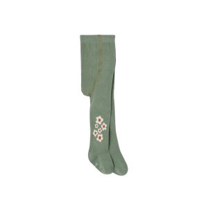 Collants com estampado de flores em algodão