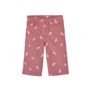 Calça em bombazine bordada para menina