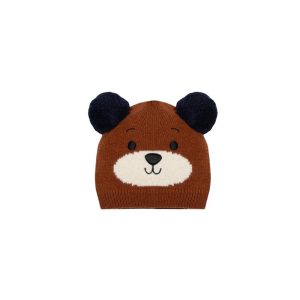 Gorro com pompons em lã para bebé