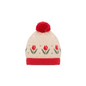 Gorro com pompom em lã para menina