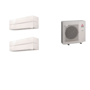 MITSUBISHI MULTI-SPLIT 2X1 KIRIGAMINE ZEN STYLE MSZ-LN WHITE R32 (9000+12000 BTUS)