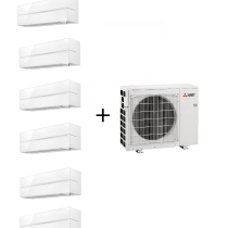 MITSUBISHI MULTI-SPLIT 6X1 KIRIGAMINE ZEN STYLE MSZ-LN WHITE R32 (9000+9000+9000+9000+9000+18000 BTUS)