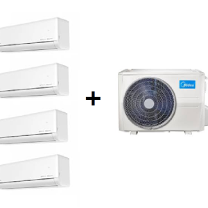 MIDEA MULTI-SPLIT 4X1 SÉRIE SOLSTICE R32 C/ WIFI, FILTRAGEM HEPA e AIR MAGIC (9000+9000+9000+18000 BTUS)